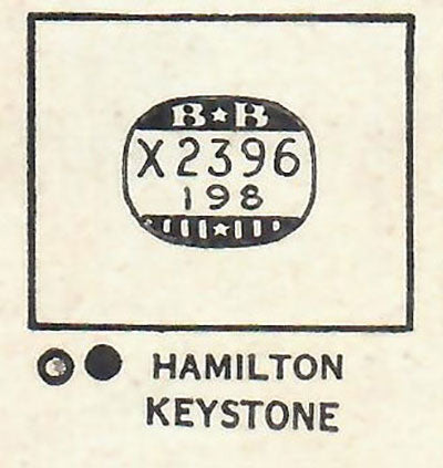 HAMILTON : BARTON & RODNEY - Rectangle 23.9mm x 19.8mm DUREX