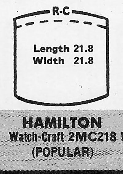 HAMILTON - Tonneau 21.8mm x 21.8mm