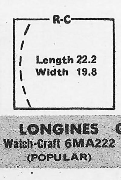 LONGINES : MANNING & PEARSON - Rectangle 22.2mm x 19.8mm