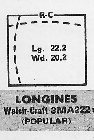 LONGINES - Rectangle 22.2mm x 20.2mm