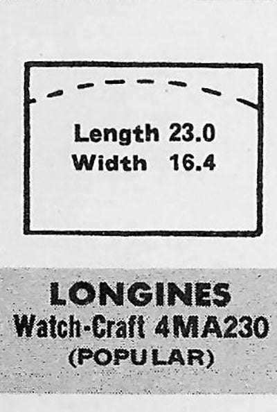 LONGINES - Rectangle 23.0mm x 16.3mm