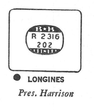 LONGINES : PRESIDENT HARRISON - Rectangle w/Radius Corners 23.1mm x 20.2mm DUREX