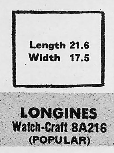 BULOVA : ACADEMY AWARD W & LONGINES - Rectangle 21.6mm x 17.5mm