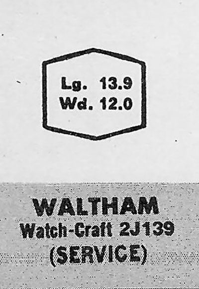 WALTHAM - Hexagon 13.9mm x 12.0mm