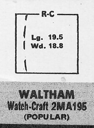 WALTHAM : BARTON - Rectangle 19.6mm x 18.7mm