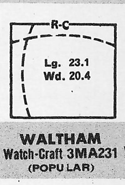 WALTHAM : RUDY - Rectangle 23.1mm x 20.4mm