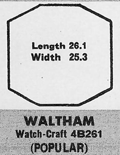 WALTHAM - Rectangle w/Cut Corners 26.1mm x 25.3mm