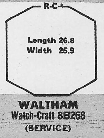 ILLINOIS & WALTHAM - Octagon 26.8mm x 25.9mm