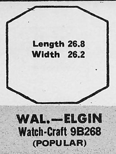 ELGIN & WALTHAM - Octagon 26.8mm x 26.2mm