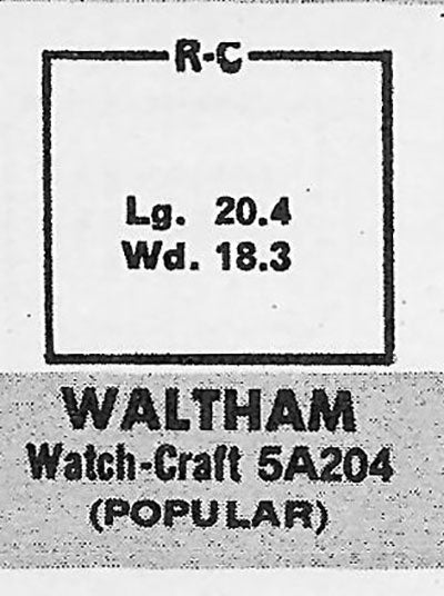 WALTHAM : BAXTER, CLINTON & FULTON - Rectangle 20.4mm x 18.3mm