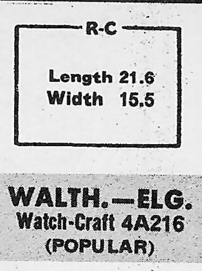 ELGIN & WALTHAM - Rectangle 21.6mm x 15.5mm