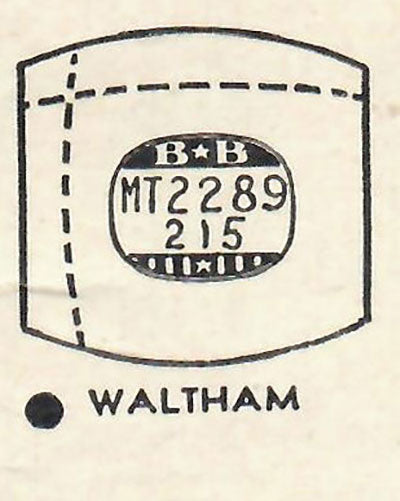 WALTHAM : AMERICAN - Tonneau 22.8mm x 21.5mm
