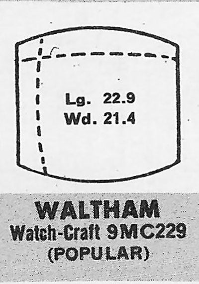 WALTHAM - Tonneau 22.9mm x 21.4mm