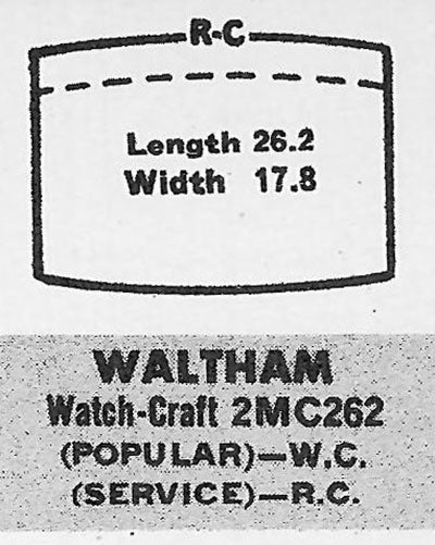 WALTHAM - Tonneau 26.2mm x 17.8mm