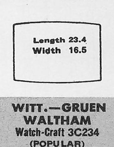 GRUEN : 705/144 AND WALTHAM, WITTNAUER - Tonneau 23.4mm x 16.5mm