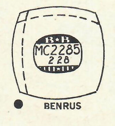 BENRUS : CALDWELL & GARDNER - Rectangle 22.8mm x 22.8mm