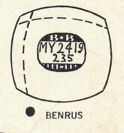 BENRUS : MULTIPLE MODELS - Cushion 24.1mm x 23.5mm DUREX