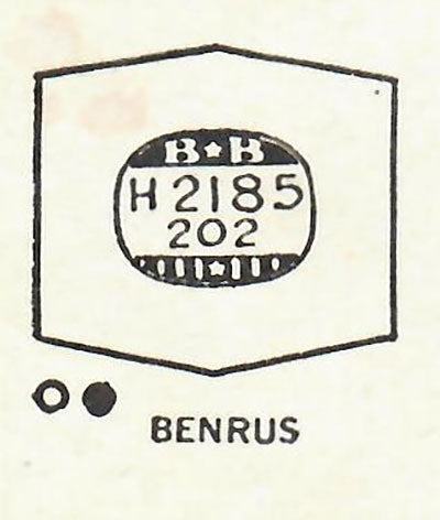 BENRUS - Hexagon 21.8mm x 20.2mm