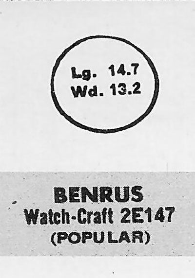 BENRUS - Oval 14.7mm x 13.2mm