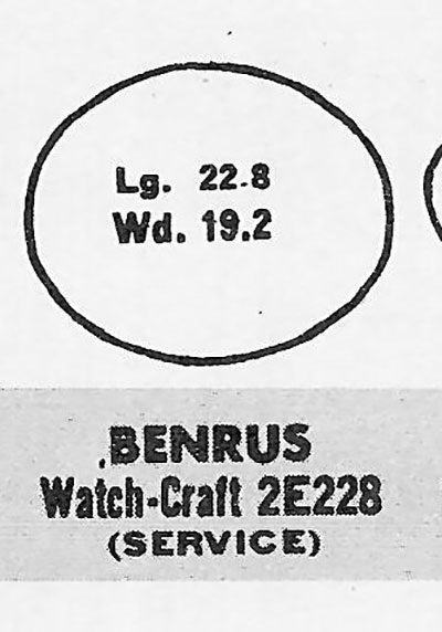 BENRUS - Oval 22.8mm x 19.2mm