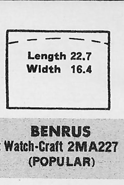 BENRUS - Rectangle 22.7mm x 16.4mm