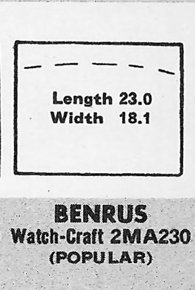 BENRUS - Rectangle 23.0mm x 18.1mm