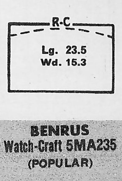 BENRUS - Rectangle 23.5mm x 15.3mm