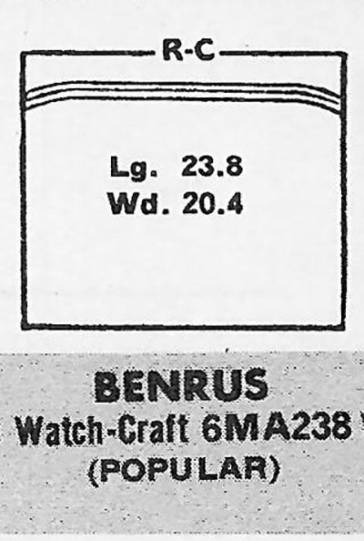 BENRUS : ACE (AND OTHERS) - Rectangle 23.8mm x 20.4mm