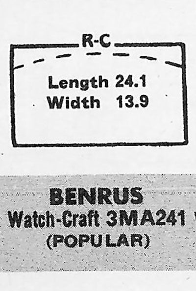 BENRUS - Rectangle 24.1mm x 13.9mm