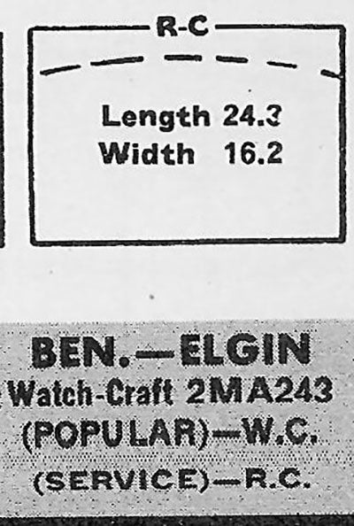 BENRUS, ELGIN & ILLINOIS - Rectangle 24.4mm x 16.2mm