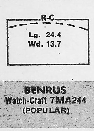 BENRUS : WINDSOR A & WINDSOR B - Rectangle 24.5mm x 13.6mm