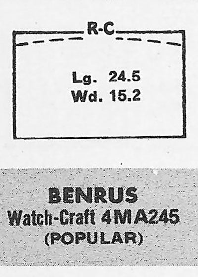 BENRUS - Rectangle 24.5mm x 15.2mm ROCK-CRAFT