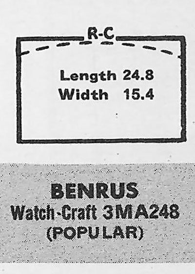 BENRUS : AIR COMMANDER (AND OTHERS) - Rectangle 24.8mm x 15.4mm ROCK-CRAFT