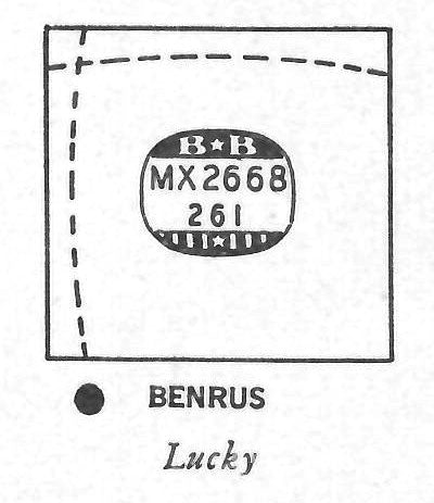 BENRUS : LUCKY - Rectangle 26.6mm x 26.1mm DUREX