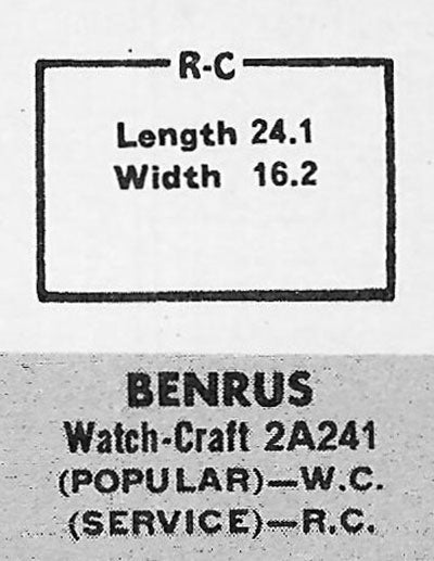 BENRUS - Rectangle 24.1mm x 16.2mm
