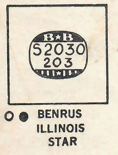 BENRUS, ILLINOIS AND WALTHAM : BRADFORD & WESLEY - Square 20.3mm x 20.3mm