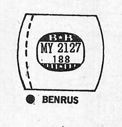 BENRUS : MULTIPLE MODELS - Tonneau 21.2mm x 18.8mm