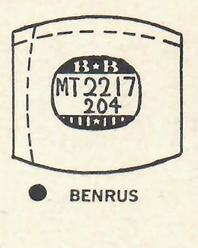 BENRUS : MULTIPLE MODELS - Tonneau 22.1mm x 20.4mm