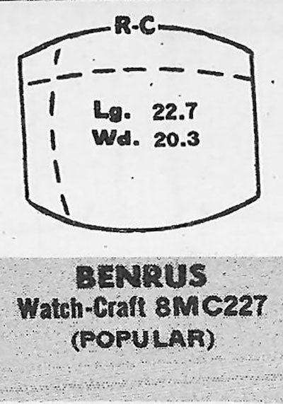 BENRUS : ELLSION & EMERY - Tonneau 22.7mm x 20.3mm