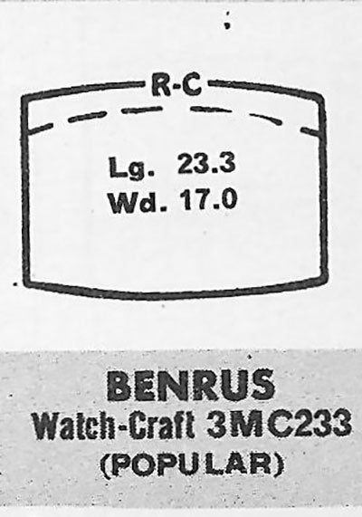 BENRUS : MULTIPLE MODELS - Tonneau 23.3mm x 17.0mm