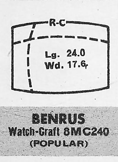 BENRUS : MULTIPLE MODELS - Tonneau 24.0mm x 17.6mm