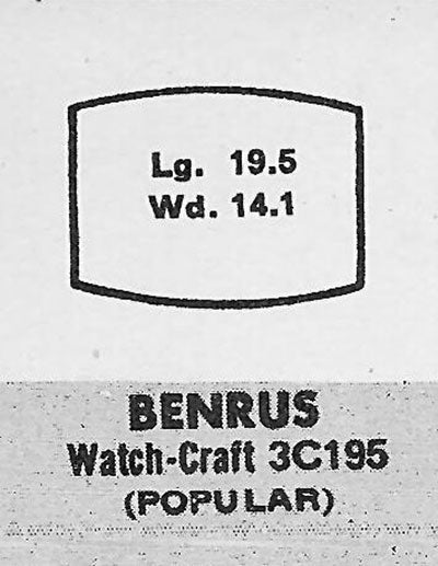 BENRUS - Tonneau 19.5mm x 14.1mm