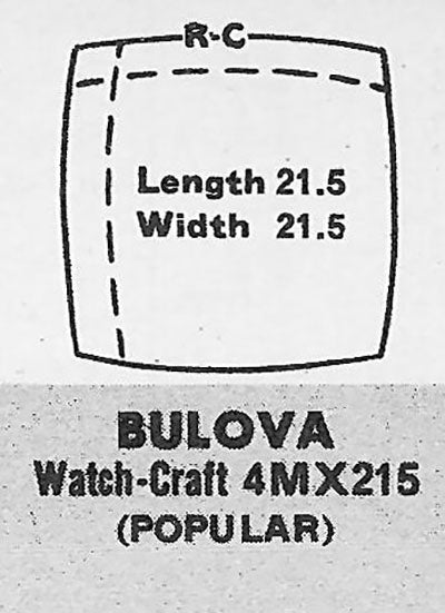 BULOVA : MULTIPLE MODELS - Cushion 21.5mm x 21.5mm