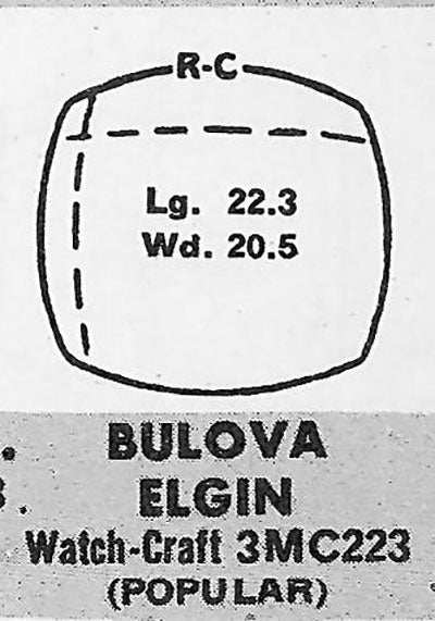ELGIN : 6612 - Cushion 22.3mm x 20.5mm