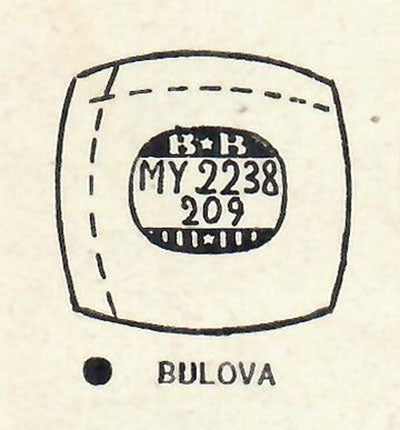 BULOVA : CLIPPER B - Cushion 22.3mm x 20.9mm