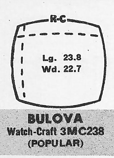BULOVA : BANKER & BREWSTER - Cushion 23.8mm x 22.7mm