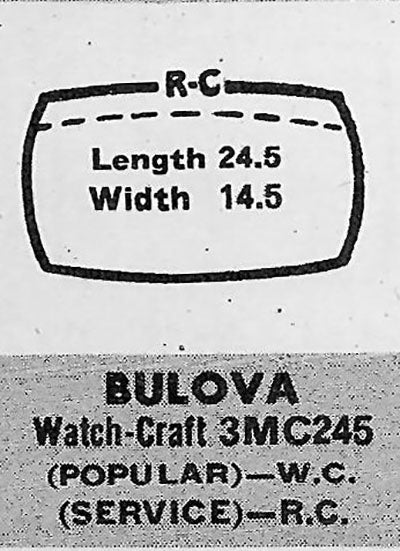 BULOVA - Cushion 24.5mm x 14.5mm