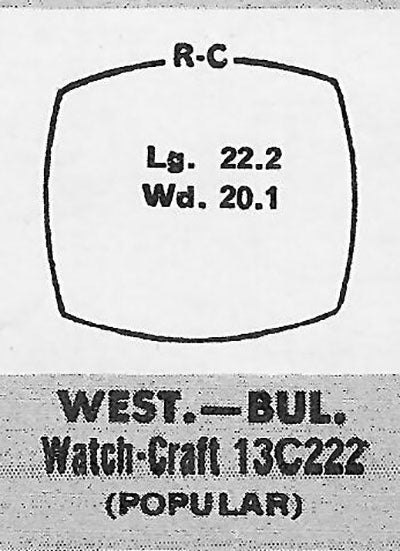 BULOVA : MEDICAL OFFICER - Cushion 22.2mm x 20.1mm