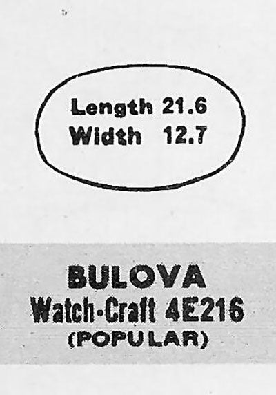 BULOVA - Oval 21.6mm x 12.7mm