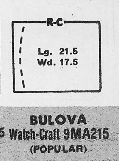 BULOVA : AMERICAN EAGLE (AND OTHERS) - Rectangle 21.5mm x 17.5mm